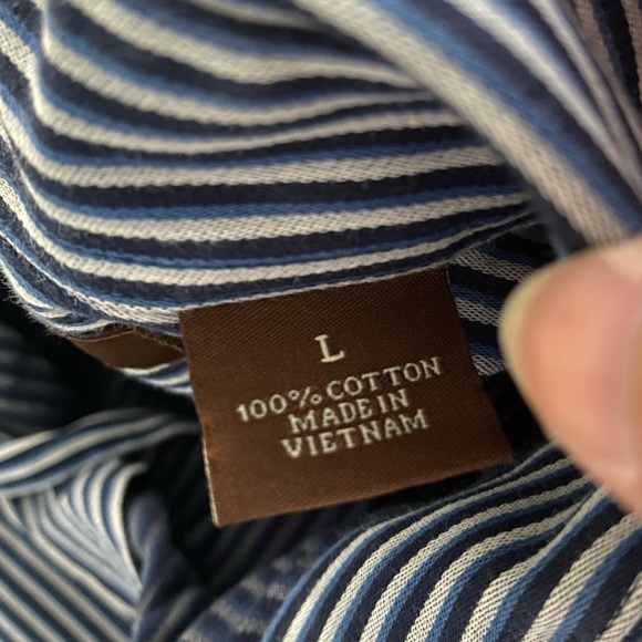 Men’s Perry Ellis Striped Button Up Dress Shirt - Picture 6 of 7